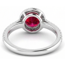 natural round ruby 2.50ct ring band detail