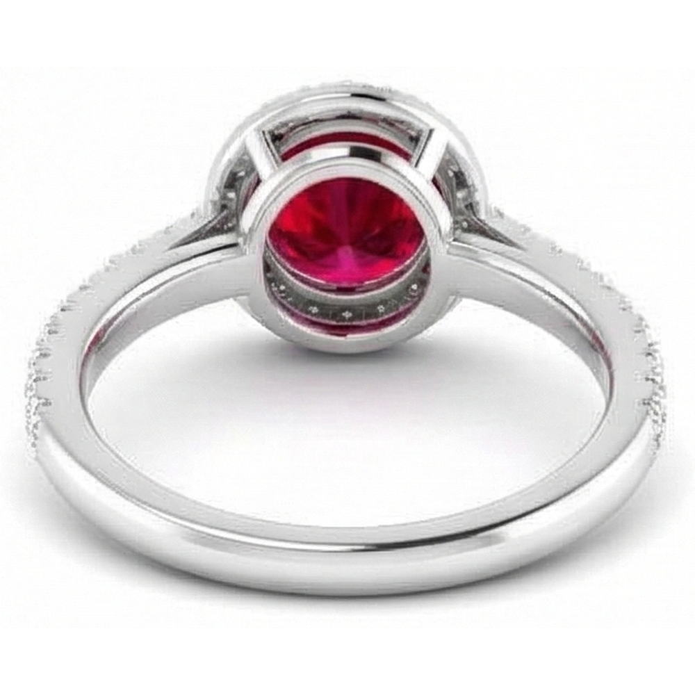 natural round ruby 2.50ct ring band detail