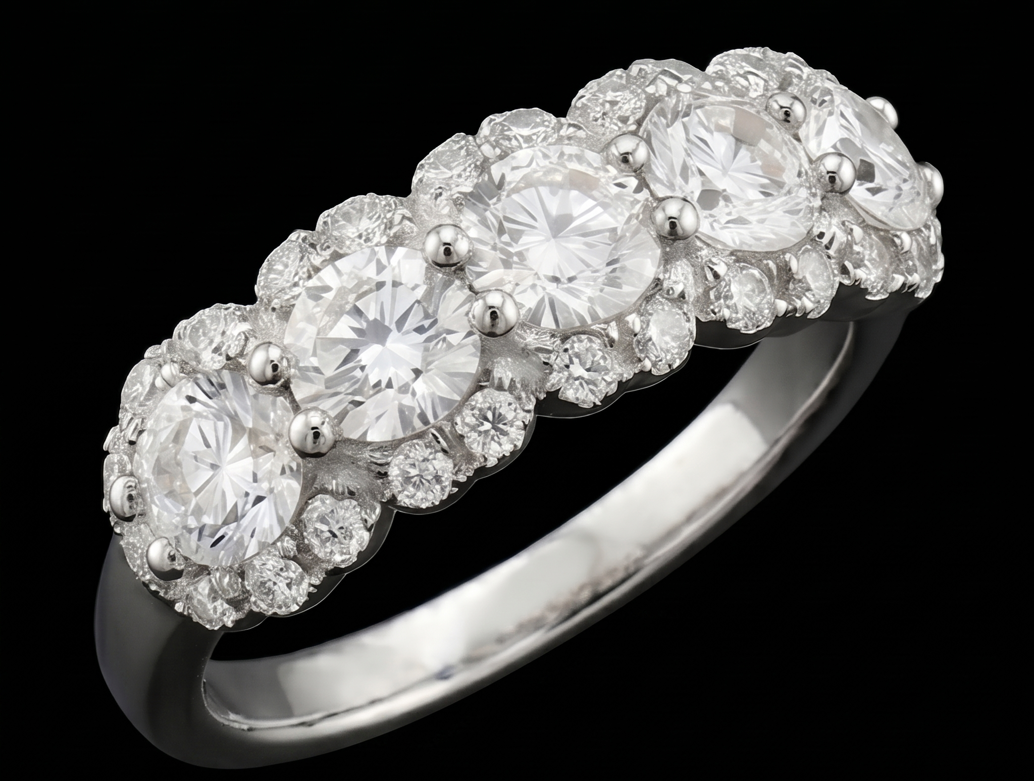 2.50 Carats Round Natural Earth Mined Diamond Women's Anniversary Ring White Gold 14K