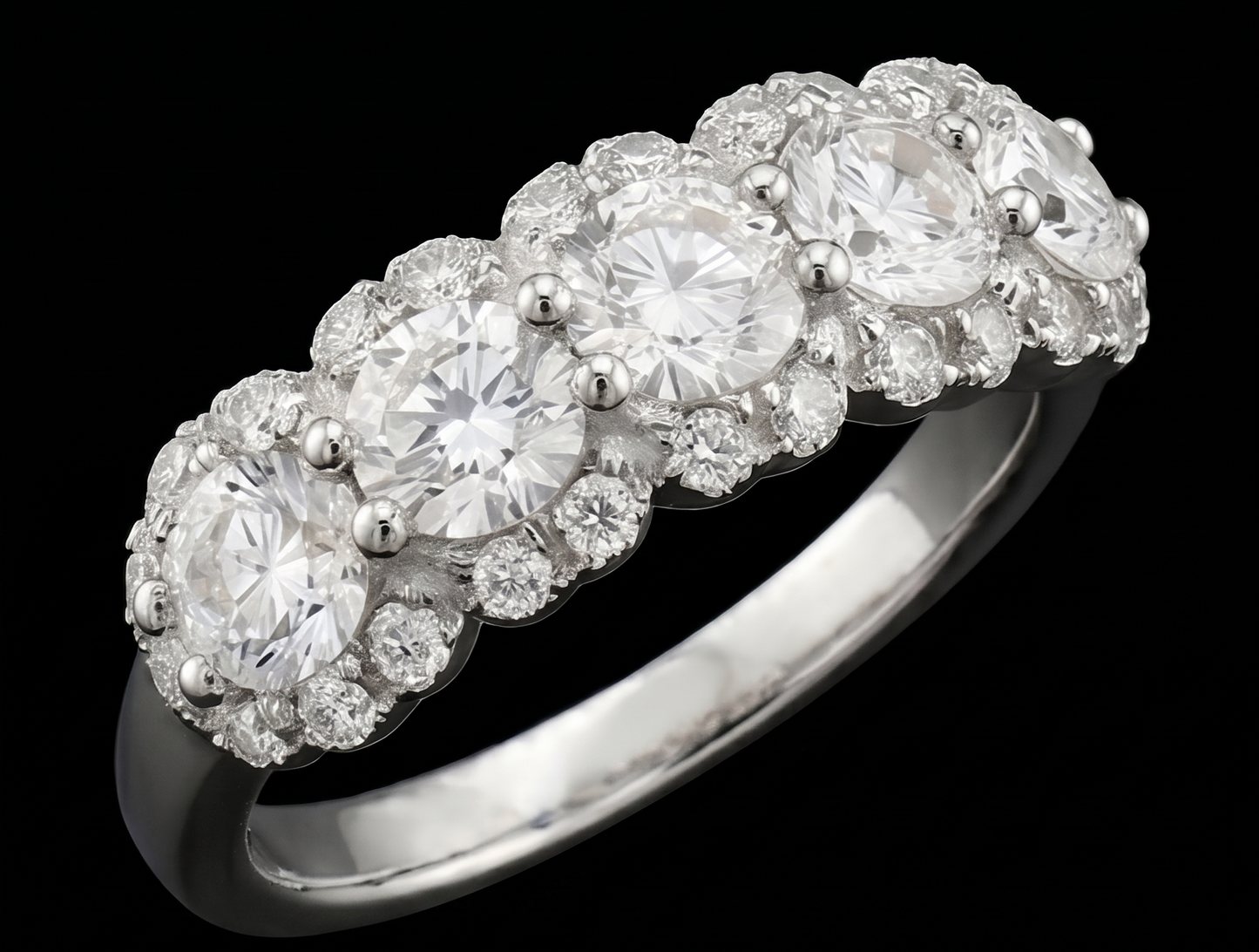 2.50 Carats Round Natural Earth Mined Diamond Women's Anniversary Ring White Gold 14K
