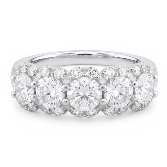 2.50 Carats Round Natural Earth Mined Diamond Women's Anniversary Ring White Gold 14K