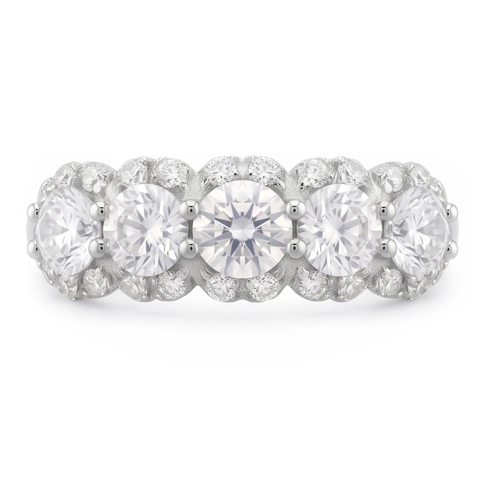 2.50 Carats Round Natural Earth Mined Diamond Women's Anniversary Ring White Gold 14K