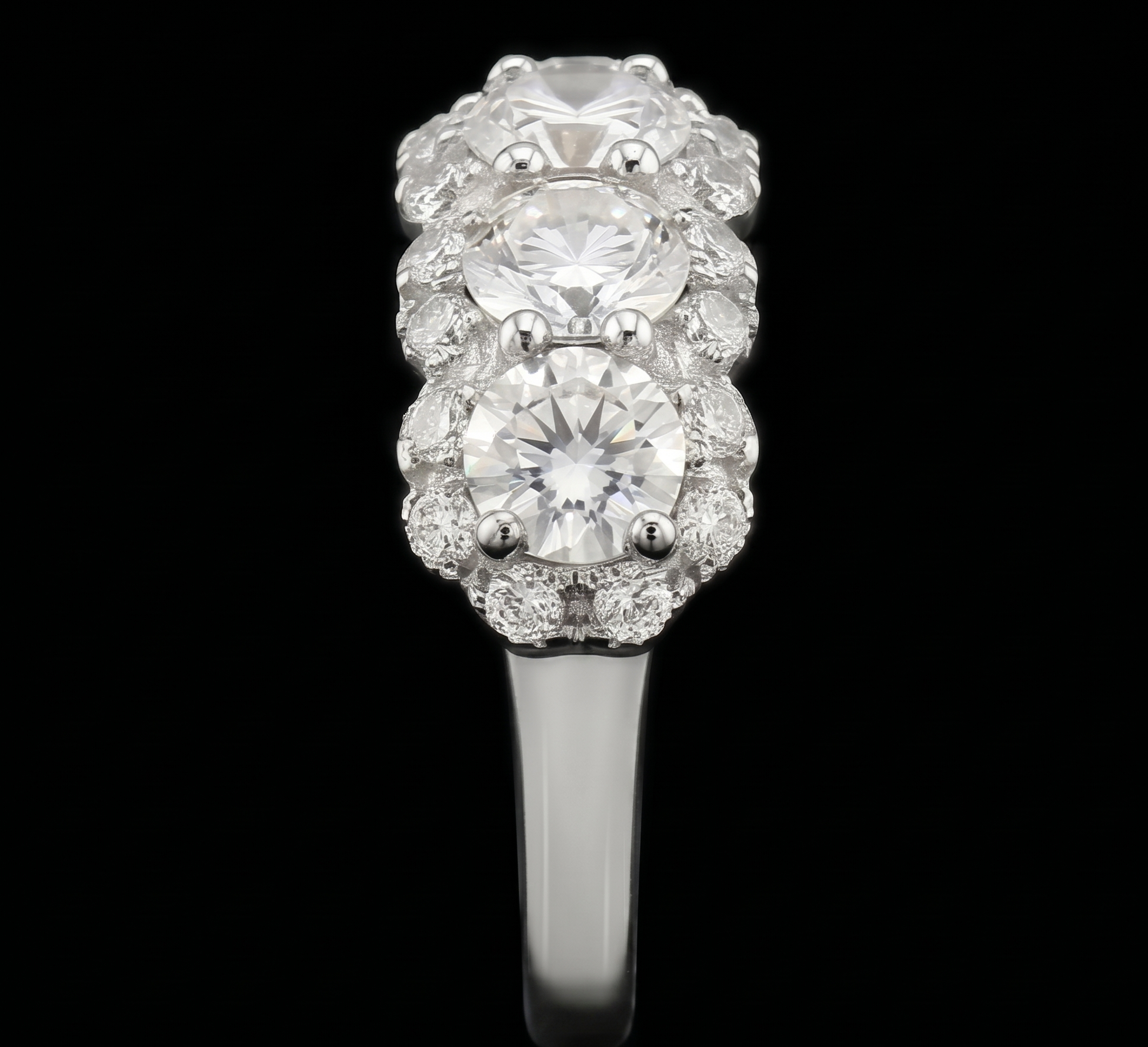 2.50 Carats Round Natural Earth Mined Diamond Women's Anniversary Ring White Gold 14K