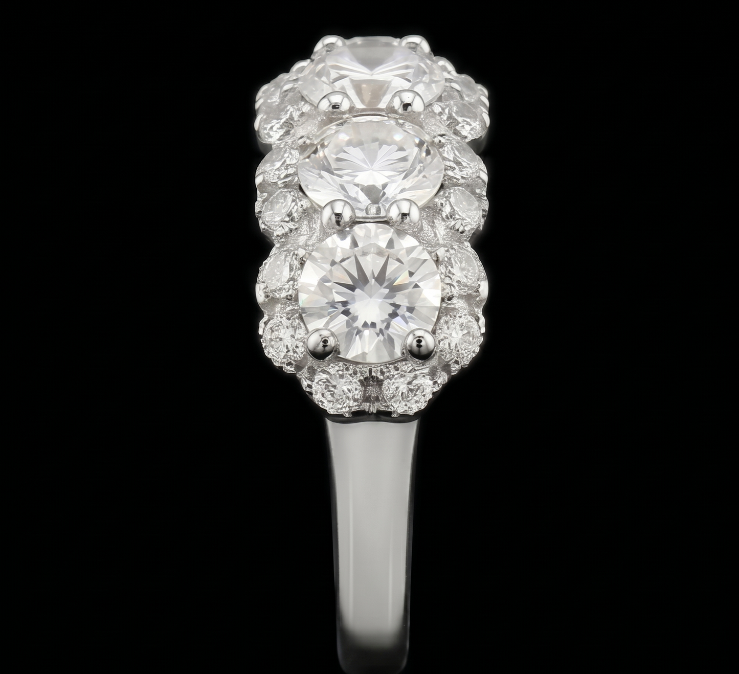 2.50 Carats Round Natural Earth Mined Diamond Women's Anniversary Ring White Gold 14K