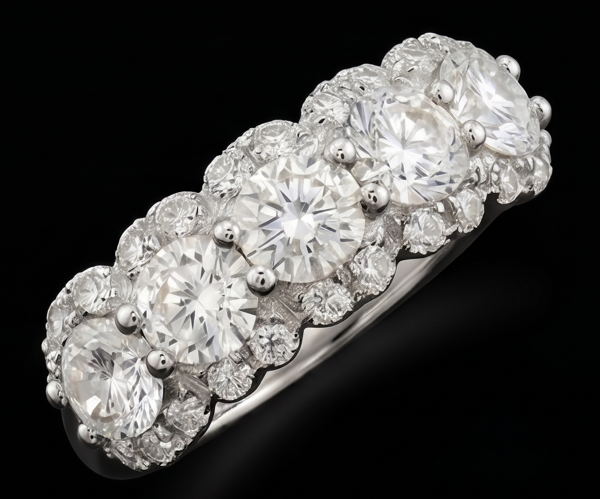 2.50 Carats Round Natural Earth Mined Diamond Women's Anniversary Ring White Gold 14K