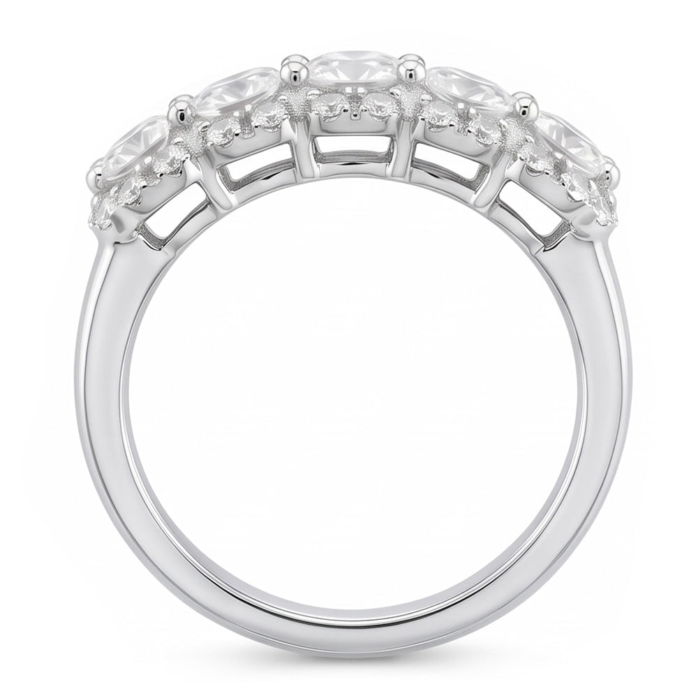 2.50 Carats Round Natural Earth Mined Diamond Women's Anniversary Ring White Gold 14K
