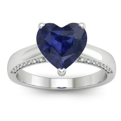 2.50 Carats Solitaire Ceylon Sapphire Ring Prong Set White Gold