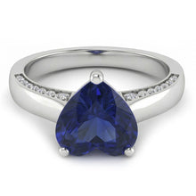 2.50 Carats Solitaire Ceylon Sapphire Ring Prong Set White Gold