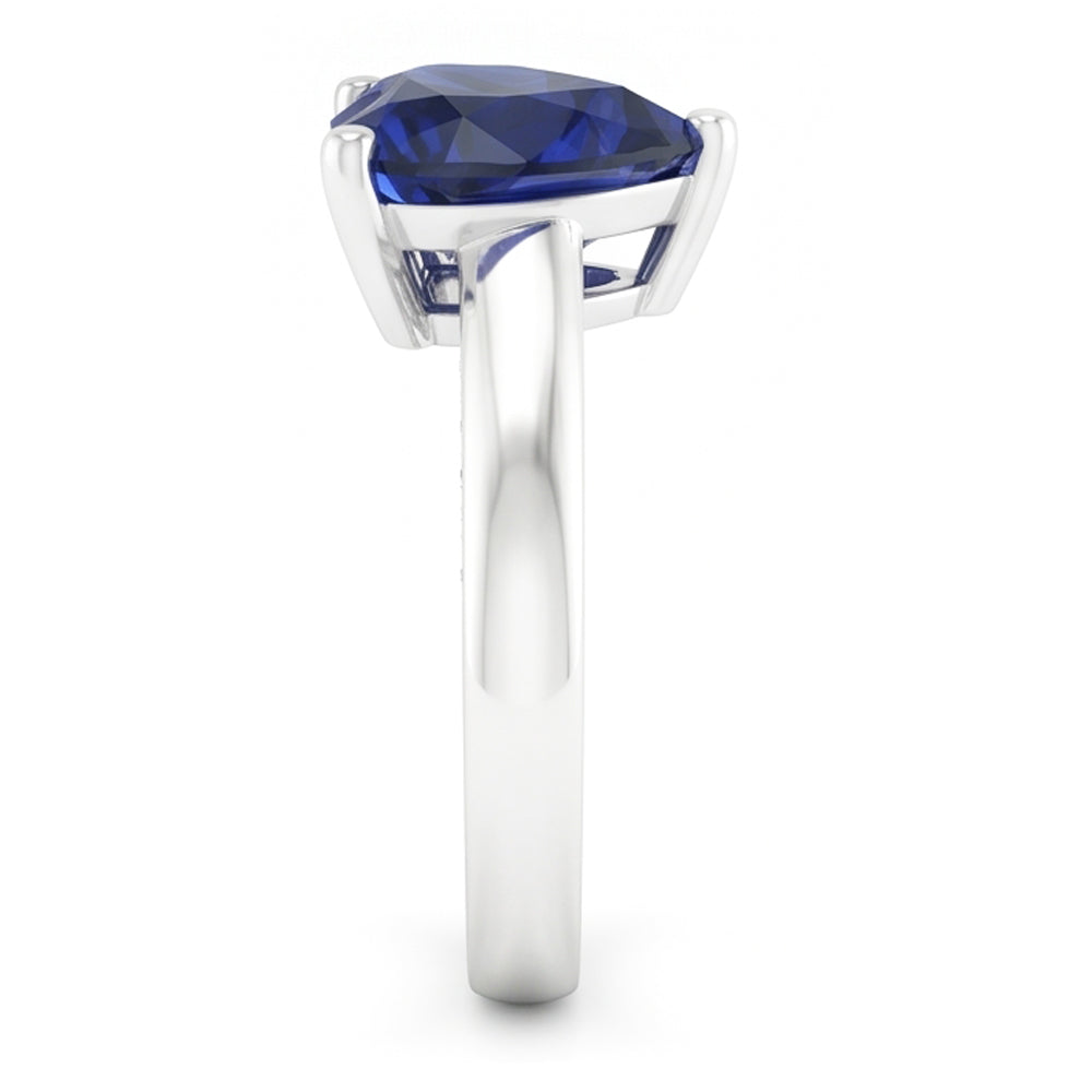 2.50 Carats Solitaire Ceylon Sapphire Ring Prong Set White Gold