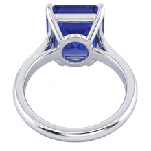 2.50 Carats Solitaire Gemstone Ring Asscher Ceylon Sapphire Gold 14K