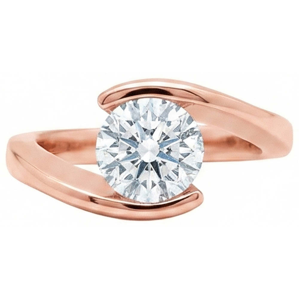 2.50 Ct. Real Natural Earth Mined DIAMOND ( NOT LAB GROWN ) Solitaire Engagement Ring Rose Gold New