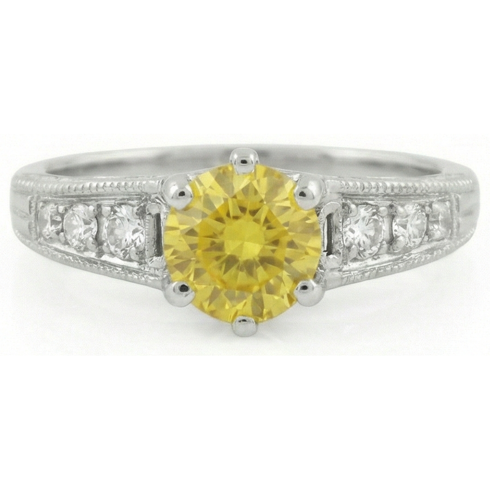 natural round sapphire 2.50ct ring front view