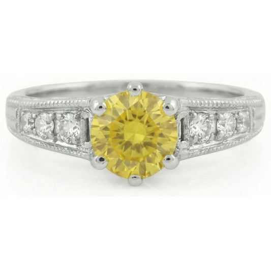 natural round sapphire 2.50ct ring front view