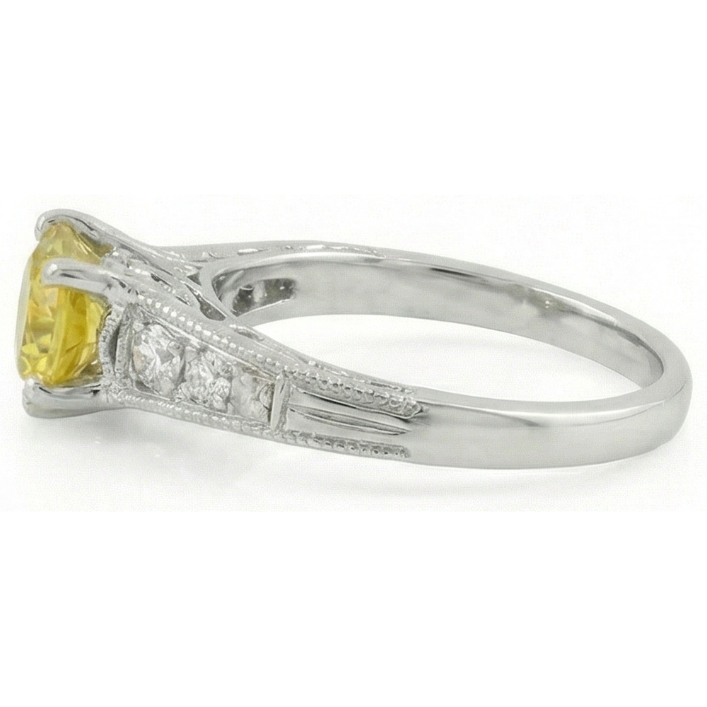 natural round sapphire 2.50ct ring top view