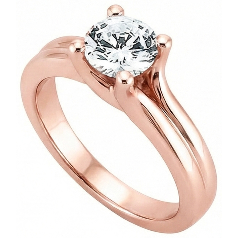 natural round diamond 2.50ct ring front view