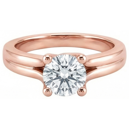 natural round diamond 2.50ct ring side angle
