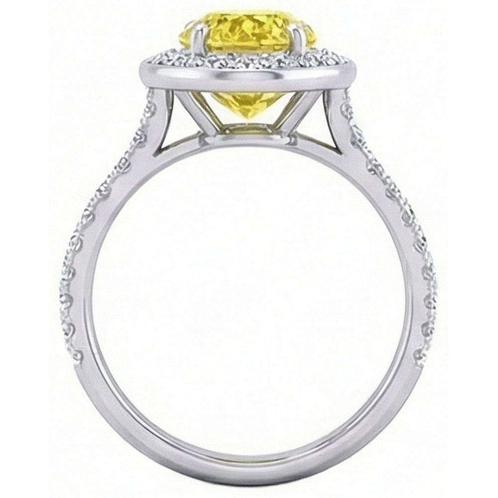 natural round sapphire 2.50ct ring profile view