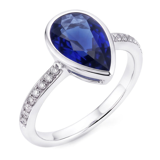 2.50 ct Cornflower Blue Sapphire Precious Stone Ring in 14 Karat