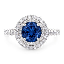 2.51 Carats Round Blue & White Natural Earth Mined Diamonds Wedding Ring Gemstone