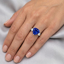 2.51 Ct. Ceylon Blue Sapphire Trillion Natural Earth Mined DIAMOND ( NOT LAB GROWN )s 3-Stone Ring
