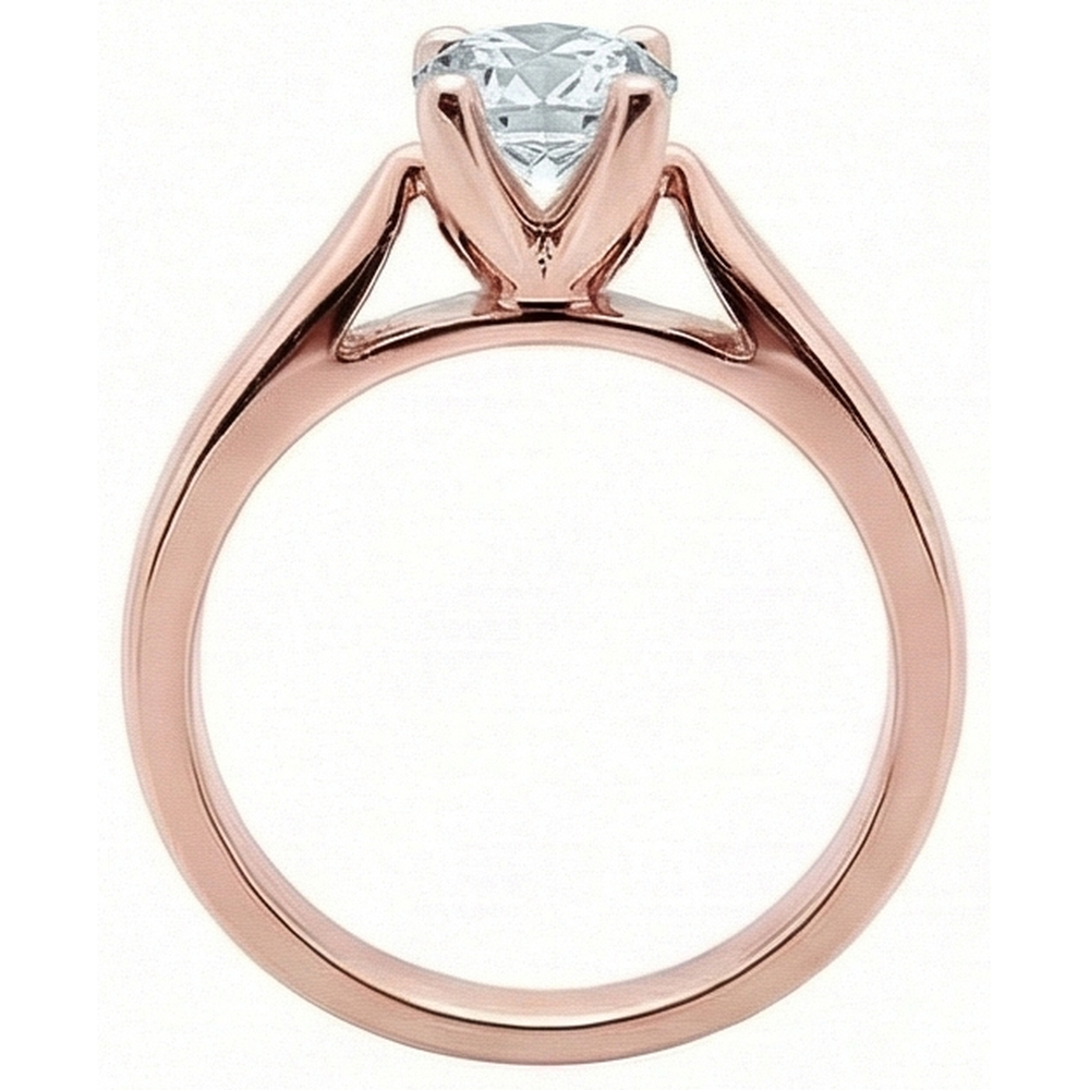 natural round diamond 2.51ct ring top view
