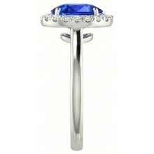 2.60 Carats Sapphire With Natural Earth Mined Diamond Ring White Gold 14K