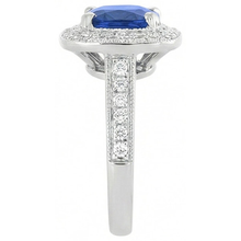 2.60 Ct Ceylon Sapphire And Natural Earth Mined Diamond Ring Gold White 14K