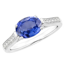 2.60 Ct Oval Sri Lanka Sapphire Natural Earth Mined DIAMOND ( NOT LAB GROWN )s Ring 14K White Gold