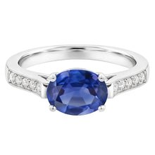 2.60 Ct Oval Sri Lanka Sapphire Natural Earth Mined DIAMOND ( NOT LAB GROWN )s Ring 14K White Gold