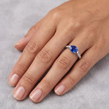 2.60 Ct Oval Sri Lanka Sapphire Natural Earth Mined DIAMOND ( NOT LAB GROWN )s Ring 14K White Gold