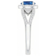 natural round sapphire 2.64ct ring profile view
