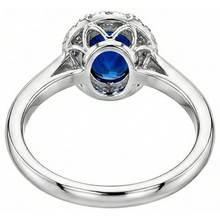 2.65 Carats Ceylon Sapphire With Natural Earth Mined Diamonds Ring White Gold 14K