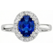 2.65 Carats Ceylon Sapphire With Natural Earth Mined Diamonds Ring White Gold 14K