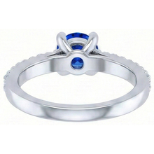 2.70 Carats Ceylon Sapphire And Natural Earth Mined Diamonds Wedding Ring