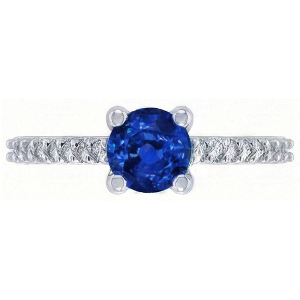 2.70 Carats Ceylon Sapphire And Natural Earth Mined Diamonds Wedding Ring
