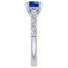 2.70 Carats Ceylon Sapphire And Natural Earth Mined Diamonds Wedding Ring