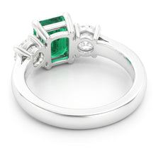 2.70 Carats Green Emerald With Natural Earth Mined Diamond Wedding Ring White Gold 14K