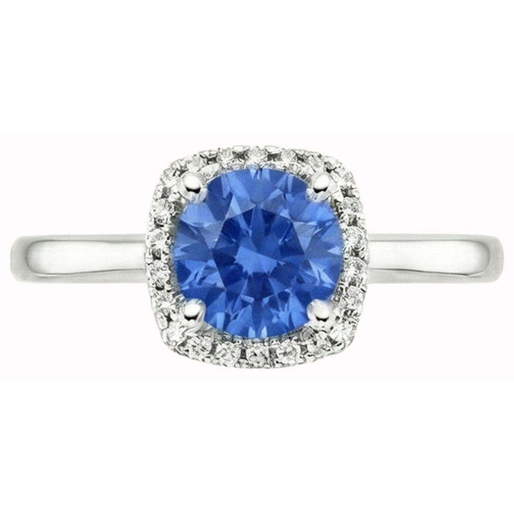 natural round sapphire 2.70ct ring side angle