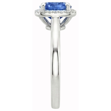 natural round sapphire 2.70ct ring profile view