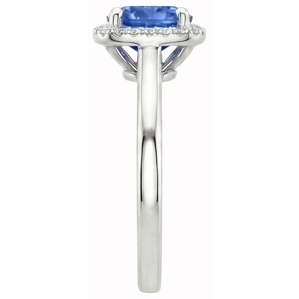 natural round sapphire 2.70ct ring profile view