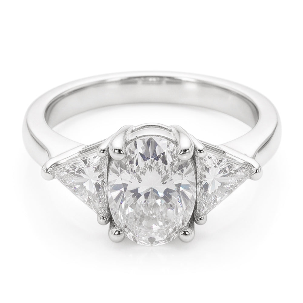 2.70 Ct. Big Natural Earth Mined Diamonds Engagement Ring Three Stone Jewellery New