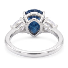 2.70 Ct. Real Blue & White Natural Earth Mined DIAMOND ( NOT LAB GROWN )s Anniversary Ring Gold Three Stone