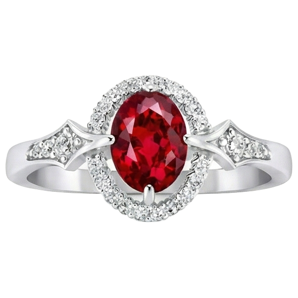 natural round ruby 2.75ct ring front view