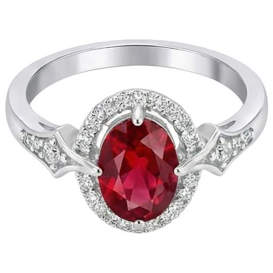 natural round ruby 2.75ct ring side angle