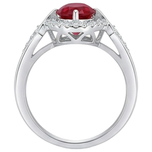 natural round ruby 2.75ct ring profile view