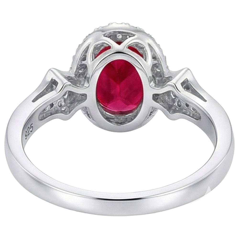 natural round ruby 2.75ct ring on white background