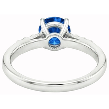 2.75 Ct. Blue Round Sapphire Gemstone Natural Earth Mined Diamond Ring