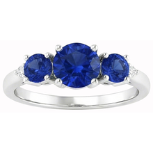 2.75 Ct Ceylon Sapphire Round Natural Earth Mined Diamond Ring White Gold 14K