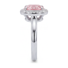 Pink Diamond Ring 2.75 Carat Lab Grown Cushion Halo 14K White Gold