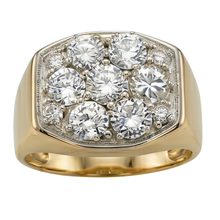 2.80 Carats Round Real Natural Earth Mined DIAMOND ( NOT LAB GROWN )s Men's Engagement Ring Two Tone Gold 14K